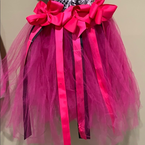 Tulle Ballerina Bow Holder in Black & White w/PINK - Picture 5 of 5